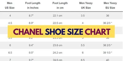 chanel shoe size chart